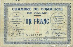 1 Franc FRANCE regionalism and various Calais 1914 JP.036.03