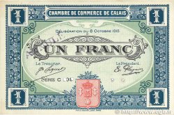 1 Franc Annulé FRANCE regionalism and various Calais 1915 JP.036.18 VF