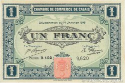 1 Franc FRANCE regionalismo y varios Calais 1916 JP.036.25 MBC+