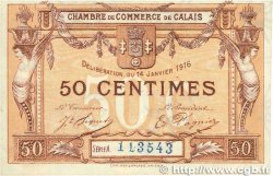 50 Centimes FRANCE regionalism and various Calais 1916 JP.036.28 VF+