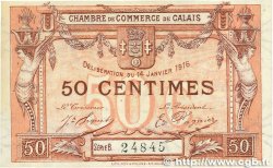 50 Centimes FRANCE regionalism and miscellaneous Calais 1916 JP.036.28 VF+
