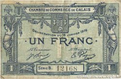 1 Franc FRANCE regionalism and various Calais 1916 JP.036.30 VG