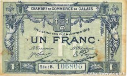1 Franc FRANCE Regionalismus und verschiedenen Calais 1916 JP.036.30 S