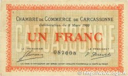 1 Franc FRANCE regionalismo y varios Carcassonne 1920 JP.038.17 BC
