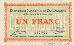 1 Franc FRANCE regionalismo y varios Carcassonne 1920 JP.038.17 EBC+