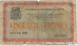 50 Centimes FRANCE regionalism and miscellaneous Cette, actuellement Sete 1922 JP.041.16 G