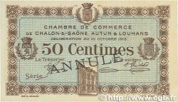50 Centimes Annulé FRANCE regionalism and various Châlon-Sur-Saône, Autun et Louhans 1916 JP.042.09 AU+
