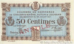 50 Centimes Annulé FRANCE regionalism and miscellaneous Châlon-Sur-Saône, Autun et Louhans 1917 JP.042.13 AU+