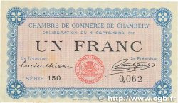 1 Franc FRANCE regionalism and miscellaneous Chambéry 1915 JP.044.01 VF+