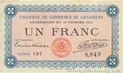 1 Franc FRANCE régionalisme et divers Chambéry 1916 JP.044.05 TB