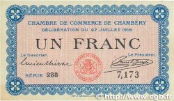 1 Franc FRANCE regionalism and miscellaneous Chambéry 1916 JP.044.09 VF