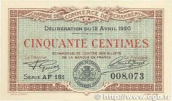50 Centimes FRANCE régionalisme et divers Chambéry 1920 JP.044.12 pr.NEUF