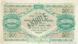 50 Centimes Annulé FRANCE regionalism and miscellaneous Chartres 1915 JP.045.02 VF+