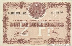 2 Francs FRANCE regionalismo y varios Chateauroux 1915 JP.046.09 MBC