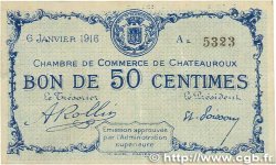 50 Centimes FRANCE regionalism and miscellaneous Chateauroux 1916 JP.046.16 VF
