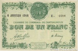 1 Franc FRANCE Regionalismus und verschiedenen Chateauroux 1916 JP.046.17 SS