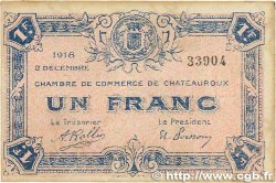 1 Franc FRANCE Regionalismus und verschiedenen Chateauroux 1918 JP.046.19 SS