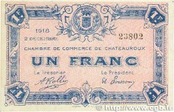 1 Franc FRANCE regionalism and various Chateauroux 1918 JP.046.19 AU-