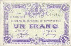 1 Franc FRANCE Regionalismus und verschiedenen Chateauroux 1919 JP.046.21 SS