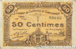 50 Centimes FRANCE régionalisme et divers Chateauroux 1920 JP.046.22 TB
