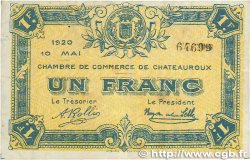 1 Franc FRANCE Regionalismus und verschiedenen Chateauroux 1920 JP.046.23 SS