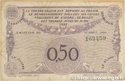 50 Centimes FRANCE Regionalismus und verschiedenen Chateauroux 1920 JP.046.24 VZ