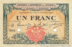 1 Franc Spécimen FRANCE régionalisme et divers Corbeil 1920 JP.050.04