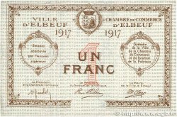 1 Franc FRANCE regionalism and miscellaneous Elbeuf 1917 JP.055.12 AU-