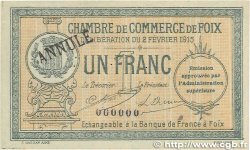 1 Franc Annulé FRANCE regionalism and miscellaneous Foix 1915 JP.059.11 VF+