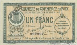 1 Franc Annulé FRANCE regionalism and miscellaneous Foix 1915 JP.059.11 AU