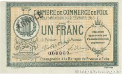 1 Franc Annulé FRANCE regionalismo y varios Foix 1915 JP.059.11