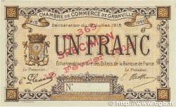 1 Franc Spécimen FRANCE regionalism and miscellaneous Granville 1915 JP.060.06 XF+