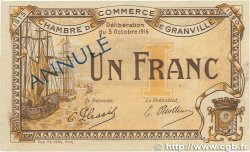 1 Franc Annulé FRANCE regionalism and various Granville 1916 JP.060.10 VF+