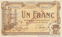 1 Franc Annulé FRANCE Regionalismus und verschiedenen Granville 1917 JP.060.14 VZ
