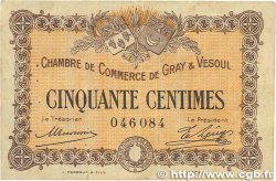 50 Centimes FRANCE regionalism and various Gray et Vesoul 1915 JP.062.01 VG
