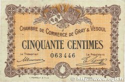 50 Centimes FRANCE regionalism and various Gray et Vesoul 1915 JP.062.01 F