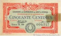 50 Centimes FRANCE Regionalismus und verschiedenen Gray et Vesoul 1920 JP.062.15 SS