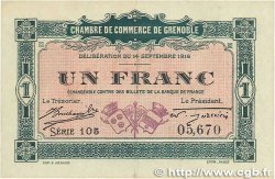 1 Franc FRANCE regionalism and miscellaneous Grenoble 1916 JP.063.06 VF+