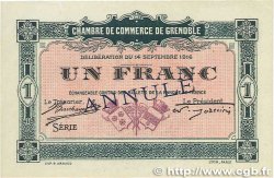 1 Franc Annulé FRANCE regionalism and miscellaneous Grenoble 1916 JP.063.07 AU-