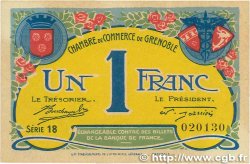 1 Franc FRANCE regionalism and miscellaneous Grenoble 1917 JP.063.20 AU+