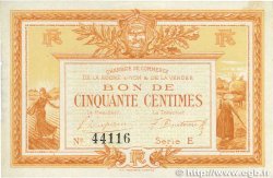 50 Centimes FRANCE regionalism and various La Roche-Sur-Yon 1915 JP.065.14 VF+