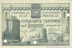 50 Centimes Spécimen FRANCE regionalism and miscellaneous La Rochelle 1915 JP.066.02 XF+