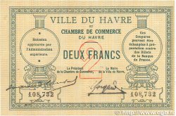 2 Francs  FRANCE Regionalismus und verschiedenen Le Havre 1914 JP.068.07