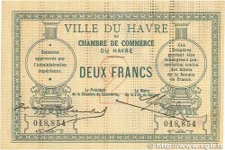 2 Francs Non émis FRANCE regionalismo e varie Le Havre 1914 JP.068.07