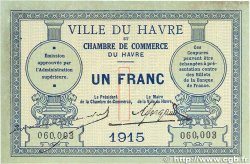 1 Franc FRANCE regionalism and various Le Havre 1915 JP.068.10 VF