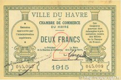2 Francs FRANCE regionalismo e varie Le Havre 1915 JP.068.12 BB