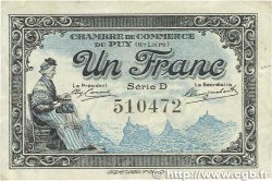 1 Franc FRANCE regionalism and miscellaneous Le Puy 1916 JP.070.09 VF
