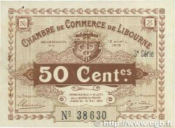 50 Centimes FRANCE Regionalismus und verschiedenen Libourne 1915 JP.072.15 fST
