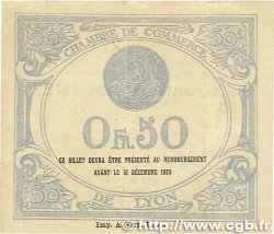 50 Centimes FRANCE regionalism and various Lyon 1919 JP.077.18 VF