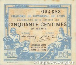 50 Centimes FRANCE regionalismo e varie Lyon 1919 JP.077.18 SPL
